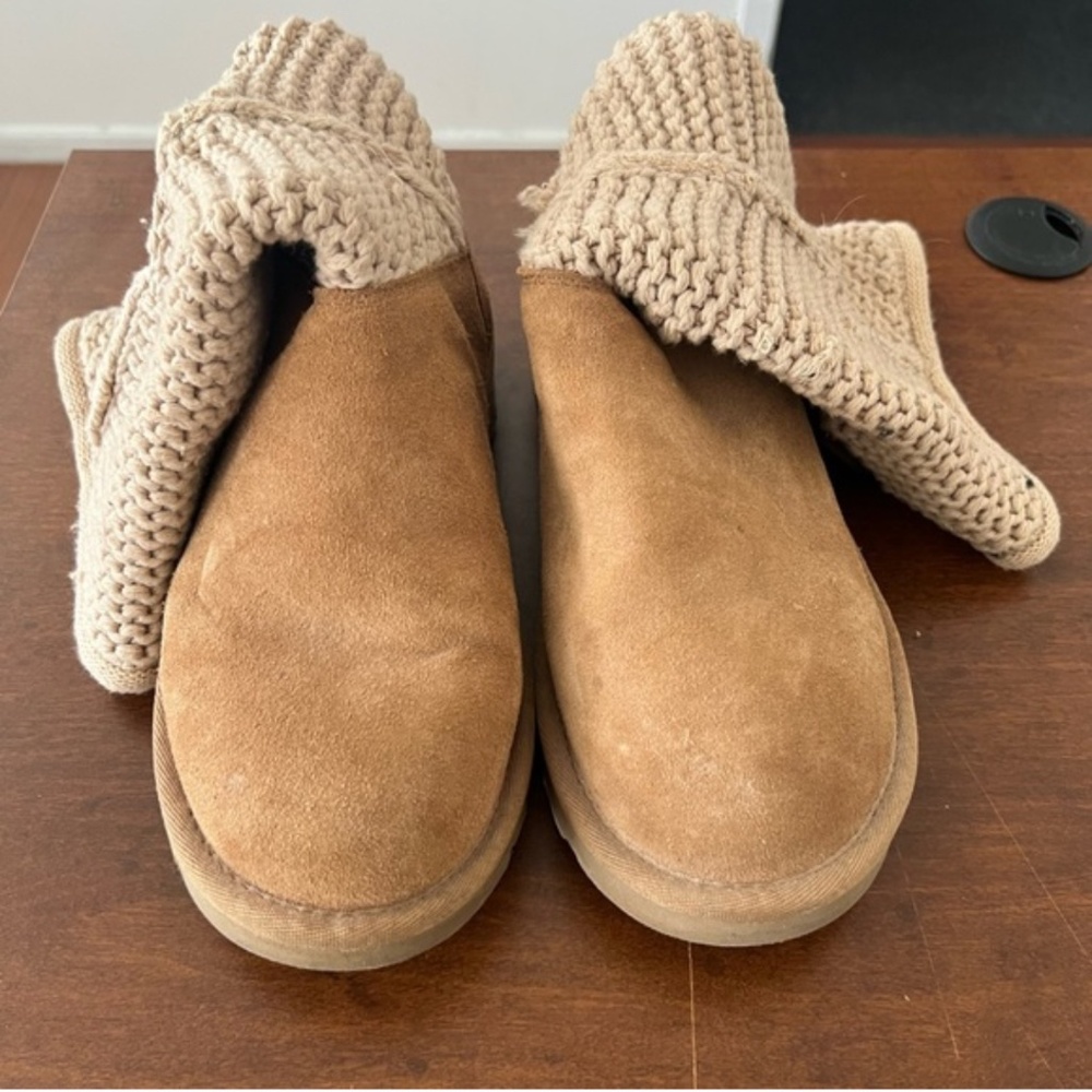 UGG Tan Tall Knit with Buckle Boots Size 7